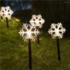 Strings Star Snow Christmas Tree Shape Night Lamp Waterproof Battery Solar Powered Warm White Holiday For Garden Decoration