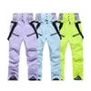 Skidåkning Bib Pants Winter Ski Women Outdoor Högkvalitativ vindtät vattentät varm snöbandbyxor snowboard Bibbs SK012 L221025