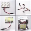 Dekorativa lampor LED -ljus T10 BA9S FESTOON 5050CHIP 24SMD 12V Vit färgpanelpanel Kupol tak släpp leverans 2022 Mobiler Motorcyc256s