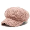 Berets Women's Lamb Wool Baseball Cap Autumn and Winter Fashion All-Match Painter Octagonal JNC96