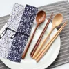 Dinnerware Sets Ergonomic Useful Travel Outdoor Tableware Cutlery Set Wood Chopsticks Spoon Anti-corrosion For Home Office