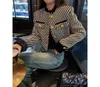 YS New Damen Markenjacke Designer Mode Top-Grade Classic Logo Stripe Tweed Coat Overtock Freizeit Frühlingsmäntel Strickjacke Frauen Weihnachten Thanksgiving Day Geschenk