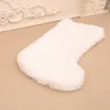 Christmas White Plush Stockings Ornaments Candy Socks Gift Bags Xmas Tree Fireplace Decoration BBC79