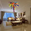 Candeliers 2022 colorido Murano Glass Art Candelier Home Decoração Luzes de teto Creative Design Led Blown