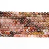 Perles d'agate colorée à facettes de 4mm, petite pierre naturelle ronde, entretoise ample pour bricolage, fabrication de bijoux, bracelet, collier, 15 pouces