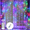 Gordijn LED String Lights 8 Modi USB Remote Control Fairy Light Wedding Kerstdecor voor thuisslaapkamer Outdoor