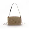 Evening Bags Summer Straw Crossbody For Women 2022 Handmade Woven PU Leather Boho Bag Female Beach Holiday Shoulder