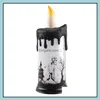 Andere feestelijke feestartikelen Halloween Decorations Led Skl Candle Lamp Castle Skeleton Pumpkin Printing Candles Lampen Hallowmas Ho Dhftr