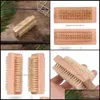 Cleaning Brushes Household Tools Housekee Organization Home Garden Wood Nail Brush Twosided Natural Boar Bristles Wo Ots1P