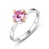 Coréen nouveau luxe rose pierre précieuse S925 bague en argent femmes bijoux mode polyvalent fête de mariage brillant Zircon exquis anneau accessoires cadeau