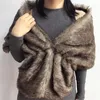 Women's Fur Women Faux Plush Capes Bridal Wedding Party Autumn And Winter Jacket Wrap Shrug Bolero Shawl Daily Wear