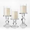 Candle Holders 1pc 3.46 / 4.52 5.51 In Glass For Pillar And Taper Wedding Decoration Candlestick Set