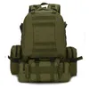 50L 군사 전술 배낭 4 in 1 rucksack bag molle 캠핑 하이킹 야외 등산 가방 군대 다기능 백팩 Q0721