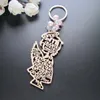 سلاسل المفاتيح Lanyards 12pcs المعمودية تصميم السلسلة المفاتيح مع Angel for Girl Pink Recuerdos de Bautizo التعميد مع organz2321