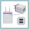 Cell Phone Chargers For Phone Wall Charging Charger Plug Metal Dual Usb 2 1A Ac Power Adapter Us Eu Port Galaxy Note Lg Tablet Dro6911630