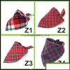 Vêtements de chien Fournitures de vêtements de chien Fournitures de jardin pour animaux de compagnie Bandanas Écharpe Foulard Bavoirs Lavable Fille Garçon Coton Accessoires d'automne en plein air pour Dhhy9