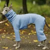 Hundkläder mjuka vinterkläder varm fleece pullover hög krage fast färg tröja fyra benen långärmad husdjurskläder