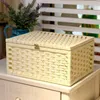 Rattan belt buckle storage basket table top covered snacks storage underwear sundries