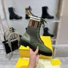 مصمم Zucca Boots Boots منصة Martin Boot للنساء جلد براءة اختراع حقيقية غير قابلة للانزلاق منتصف الكعب مكتنزة الأزياء الحقيقية والتنفس مع الحذاء مع صندوق 36-41