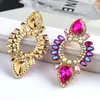 Boucles d'oreilles Ztech Big Geometric Crystal For Women Statement Designer Accessoires Pendientes Bijoux de mode cor￩enne en gros