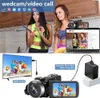 Câmera de vídeo digital Câmera de vídeo profissional 4K CAMcorder preenche o kit de vlogging leve para streaming do YouTube com WiFi 16x Zoom P odrografia 221024