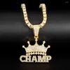 Chaines Hip Hop Bling Champ Courte Collier Men Men Gold Color Tennis Chain Iced Out for Women Collares de Moda 2022
