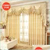 Cortinas cortinas de lujo europeas bordadas para la sala de estar dormitorio Jacquard telón de fondo Balc Otlri