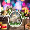 Bordslampor Vacker blommor Form Desk Light Decor Easter Style Bra snidad tr￤ LED -lampa f￶r hemmet