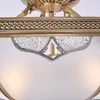 Luces de techo de cobre de 16 "Lámparas de la lámpara de vidrio europeo de octágono Lámparas de dormitorio de restaurantes de restaurantes