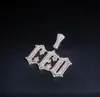 الاسم المخصص قلادة الرجال نساء Iced Out Prong Prendant Tharlized Charms Trapper Super Star Zirconia Hiphop Jew190r