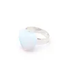 Natural Stone Heart Open Ring Women Opal Crystal Turquoise Finger Rings Gift for Love Girlfriend