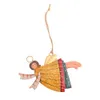 Décoration de noël créative en fer, pendentif ange peint à la main, pendentif de noël rural vintage, ornements suspendus