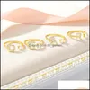 Anéis de casamento Anéis de casamento Moda feminina A-Z Nome iniciais Ring Jóias de cristal Jóias de aço inoxidável Casal empilhável Letra do alfabeto BF DHRTS