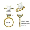 Anelli di nozze Jovovasmile 7 Carat 18K Gold Anello 9x13mm Emerald Cut Diamond Engagement Women 221024