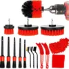 Bilsvamp 16st Rengöring Brush Scrubber Drill Auto Washing Tools Kit för Rim Dashboard DiRT Dust Cleaner