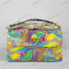 Kurt Geiger Damentaschen Designer Luxus Schulter Umhängetasche berühmte Markenhandtaschen Damenbrieftaschen Mode Retro PU Leder Kettentasche Regenbogenfarben