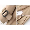 Women's Trench Coats Spring Female Coat Women Clothes 2022 Korean Loose Outerwear Woman Worker Streetwear Khaki Long Windbreaker With Belt