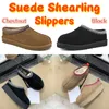 Australia tazz slippers suede shearling platform designer slides winter men women warm shoes black chestnut fashion mens sandals US 3-12