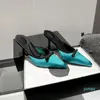 Zapatillas de tacón alto a la moda para mujer, diseño sexy, suela de cuero genuino con buen antideslizante y resistente al desgaste 008