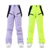 Skidåkning Bib Pants Winter Ski Women Outdoor Högkvalitativ vindtät vattentät varm snöbandbyxor snowboard Bibbs SK012 L221025