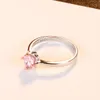 Korean New Luxury Pink Gemstone S925 Silver Ring Women Jewelry Fashion Versatile Wedding Party Shiny Zircon Exquisite Ring Accessories Gift