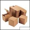 Emballage cadeau Différentes tailles Boîte d'emballage en papier kraft Petites boîtes en carton Square Factory Wholesale Drop Livraison 2021 Hom Otw39