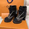 Brand Boots Sapatos femininos Desert Boot Autumn Winter Grosso Zipper Letra Lace Up Moda -Alto salto