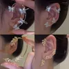 Backs kolczyki 2022 Modny klip motynny na kolczykach bez przekłuwania regulowanych kości Paillette Bones Ear Estetyczny Prezent dla kobiet