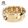 Bangle Kalen Alta qualidade 316 Aço inoxidável Itália Pulseira de ouro Bangle masculina Pesada Chain Bracelet Jewelry Gifts 221024