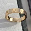 Bandringe 18K 3,6 mm Liebesring V-Goldmaterial wird nie verblassen schmaler Ring ohne Diamanten Luxusmarke offizielle Reproduktionen Mit Gegenbox-Paar