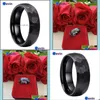 Anéis de casamento Ringos de casamento Banda de tungstênio de martelo preto para homens Mulheres MTI Facetadas Termilizado escovado 6mm 8mm conforto fitwedd dhr6a