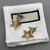 Vintage RVS Pentagram Stud Dames Goud Kleur Oorbellen Brief Oor Oorbel Sieraden Accessoires Hoge Kwaliteit Mode Huwelijkscadeau