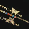 Luxur Butterfly Jewelry Designer Choker Halsband Rostfritt stålarmband 18K Guldpläterad kvinnor Crystal Cuban Gold Chain hängsmycken för julklappar