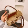 Designer Sunshine Straw Womens Totes Shoule Påsar Läder Diagonal Crossbody P Bag Handväskor Kvinnor Korthållare Small Size6317138